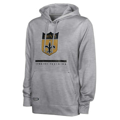 New Orleans Saints Grid Drill Streak Fleece Pullover Hoodie Heather Gray | NFL