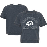 Los Angeles Rams Girls Juniors Cheer Squad Raglan T-Shirt Heather Charcoal | NFL