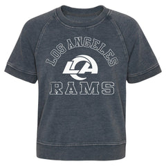 Los Angeles Rams Girls Juniors Cheer Squad Raglan T-Shirt Heather Charcoal | NFL