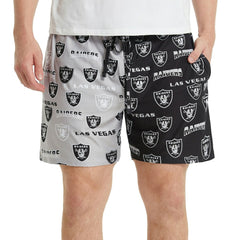 Las Vegas Raiders Concepts Sport Breakthrough AOP Knit Split Shorts Black/Gray | NFL