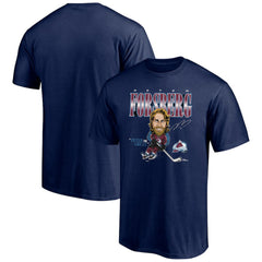 Peter Forsberg Colorado Avalanche Player Caricature T-Shirt - Navy - NHL