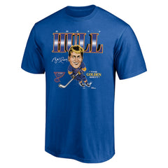 Brett Hull St. Louis Blues Player Caricature T-Shirt - Blue - NHL