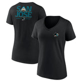 San Jose Sharks Women's Territorial V-Neck T-Shirt - Black - NHL