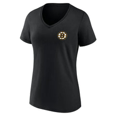 Boston Bruins Women's Territorial V-Neck T-Shirt - Black - NHL