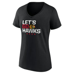 Chicago Blackhawks Women's Shout Out V-Neck T-Shirt - Black - NHL
