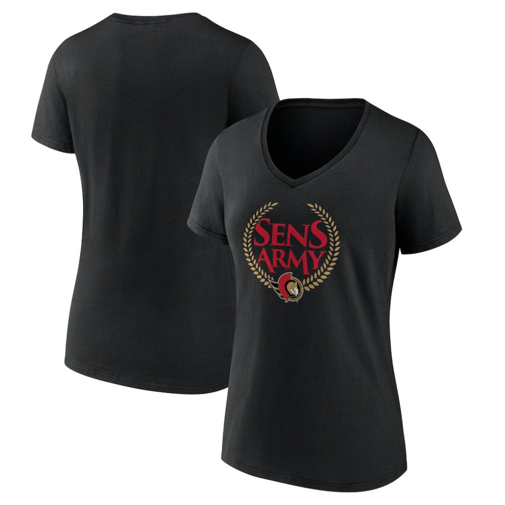 Ottawa Senators Women's Shout Out V-Neck T-Shirt - Black - NHL