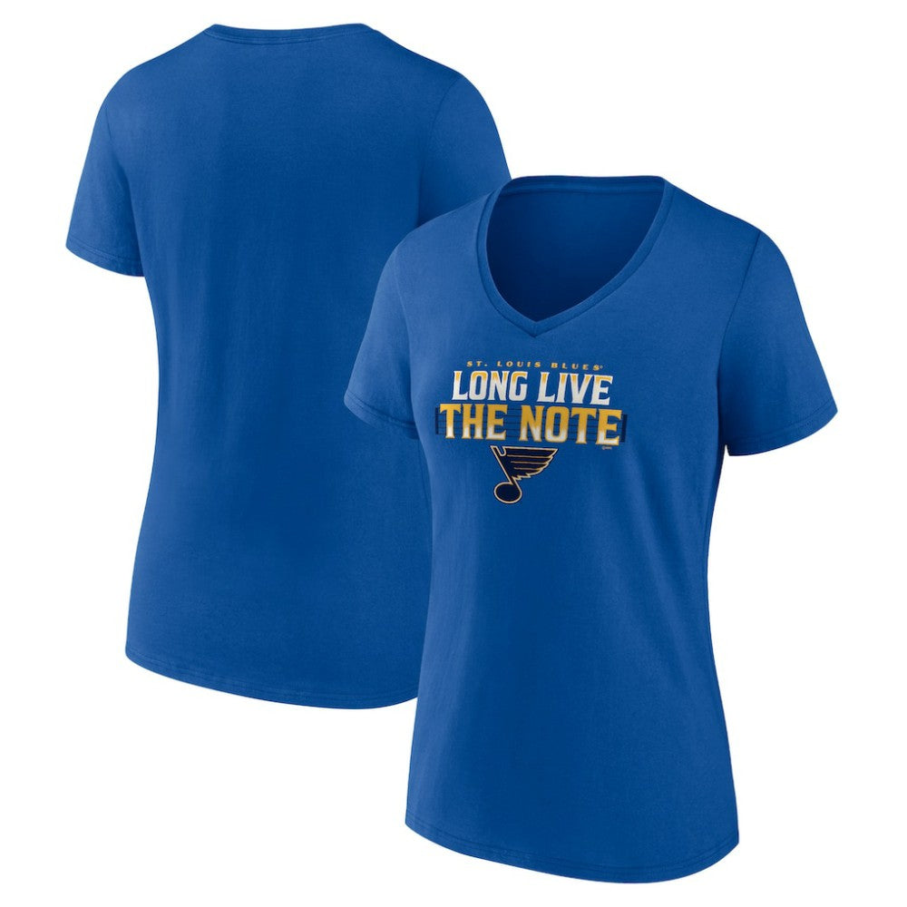 St. Louis Blues Women's Shout Out V-Neck T-Shirt - Blue - NHL