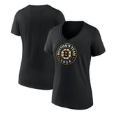 Boston Bruins Women's Represent V-Neck T-Shirt - Black - NHL