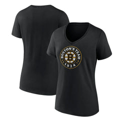 Boston Bruins Women's Represent V-Neck T-Shirt - Black - NHL