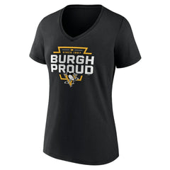 Pittsburgh Penguins Women's Represent V-Neck T-Shirt - Black - NHL