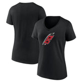 Carolina Hurricanes Women's Alternate Logo V-Neck T-Shirt - Black - NHL
