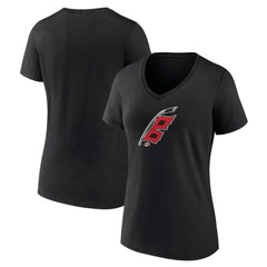 Carolina Hurricanes Women's Alternate Logo V-Neck T-Shirt - Black - NHL