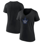 Toronto Maple Leafs Women's Alternate Logo V-Neck T-Shirt - Black - NHL