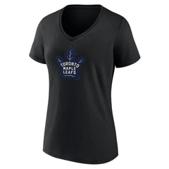 Toronto Maple Leafs Women's Alternate Logo V-Neck T-Shirt - Black - NHL