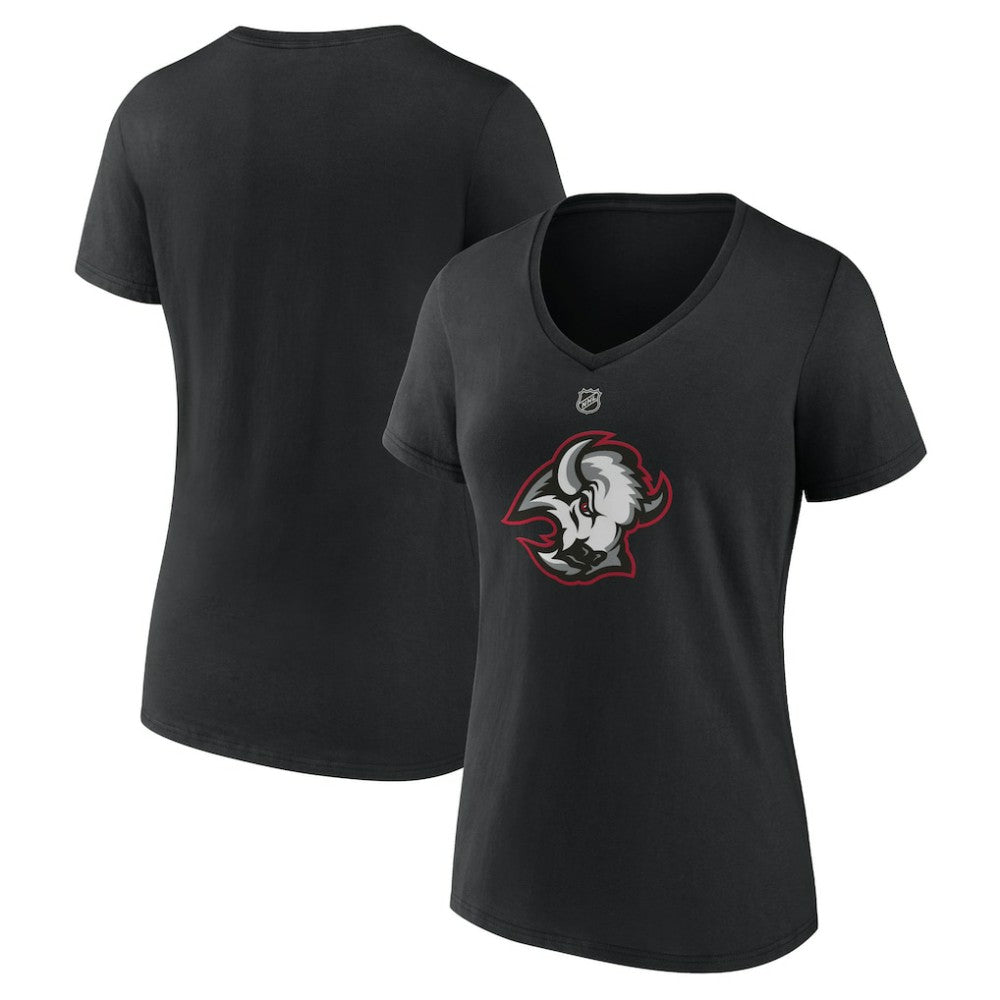 Buffalo Sabres Women's Alternate Logo V-Neck T-Shirt - Black - NHL