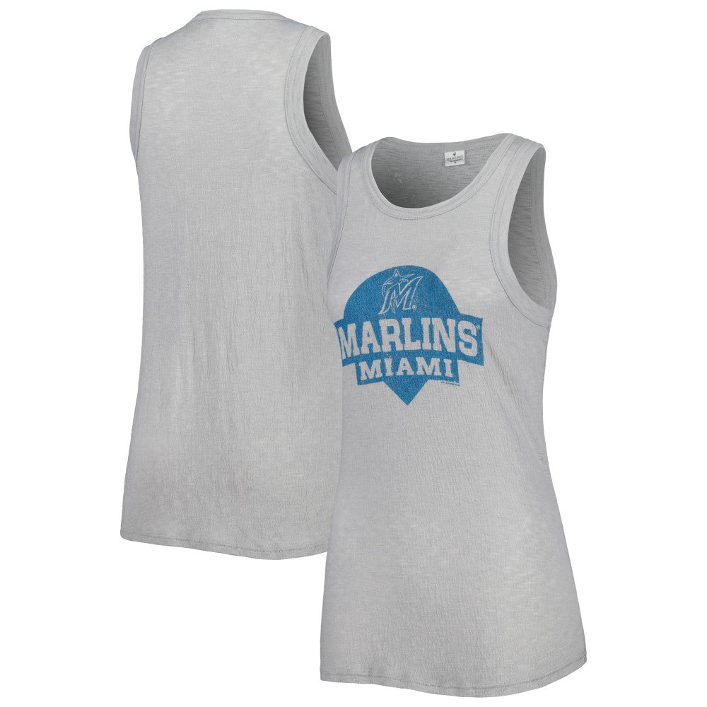 Miami Marlins Soft as a Grape Women's Tri-Blend Tank Top - MLB