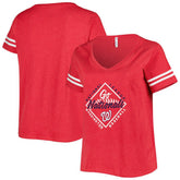 Washington Nationals Soft as a Grape Women's Plus Size V-Neck Jersey T-Shirt - MLB