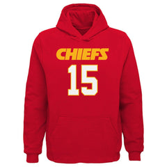 Patrick Mahomes Kansas City Chiefs Youth Mainliner Player Name & Number Pullover Hoodie Red | NFL