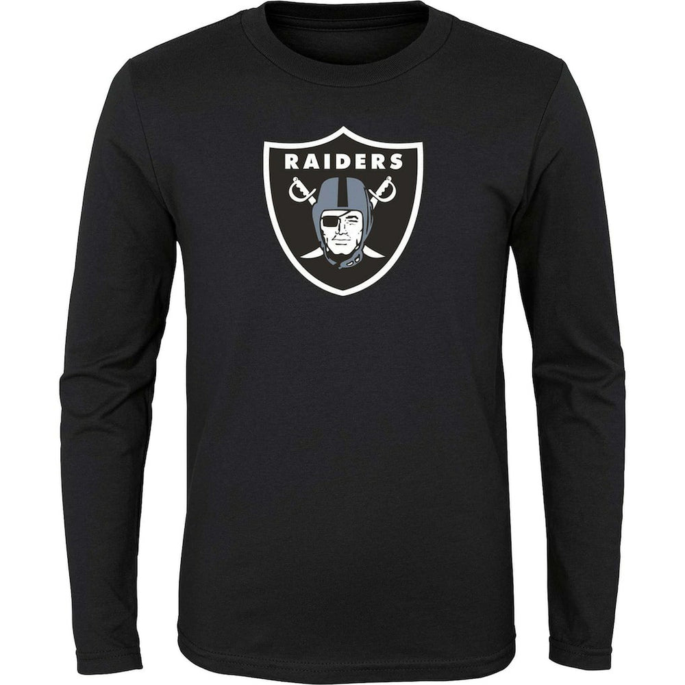 Las Vegas Raiders Youth Primary Logo Long Sleeve T-Shirt Black | NFL