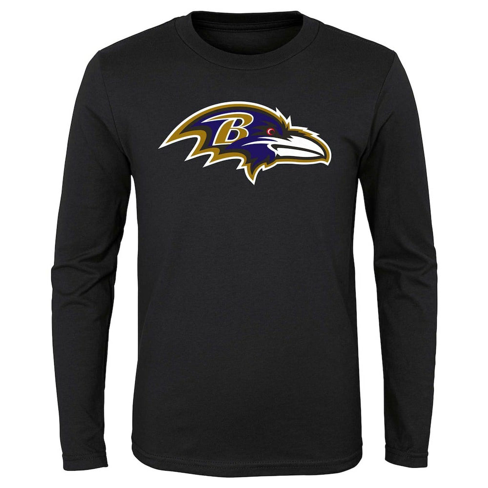 Baltimore Ravens Youth Primary Logo Long Sleeve T-Shirt Black | NFL