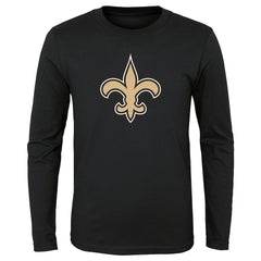 New Orleans Saints Youth Primary Logo Long Sleeve T-Shirt Black | NFL