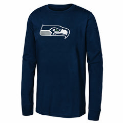 Seattle Seahawks Youth Primary Logo Long Sleeve T-Shirt College Navy | NFL