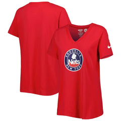 Brooklyn Nets Women's Local Performance V-Neck T-Shirt Red - NBA