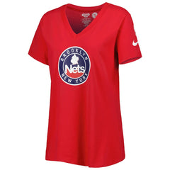 Brooklyn Nets Women's Local Performance V-Neck T-Shirt Red - NBA
