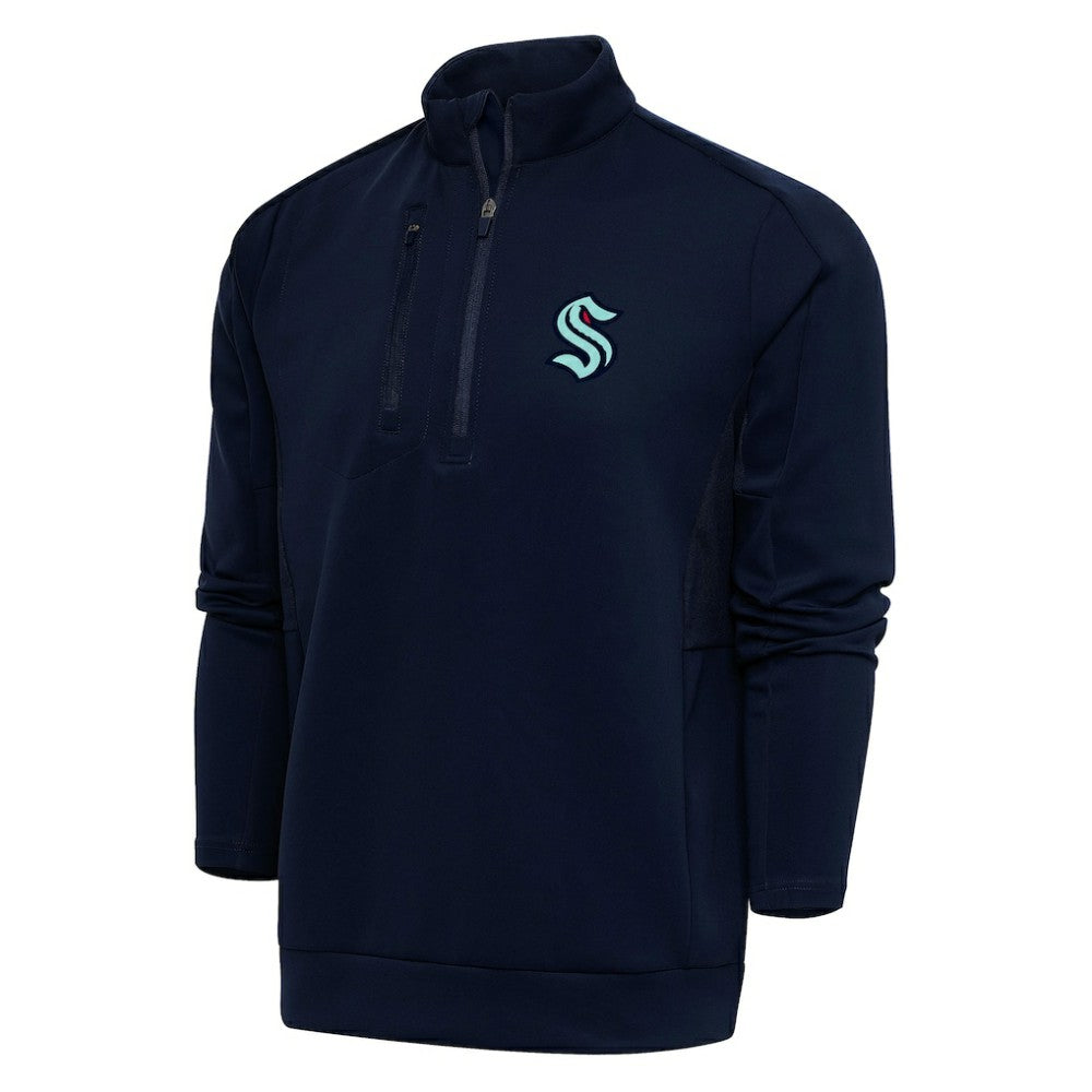 Seattle Kraken Antigua Special Edition 2.0 Generation Quarter-Zip Pullover Top - Navy - NHL