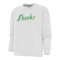 San Jose Sharks Antigua Women's Special Edition 2.0 Victory Crewneck Pullover Sweatshirt - White - NHL