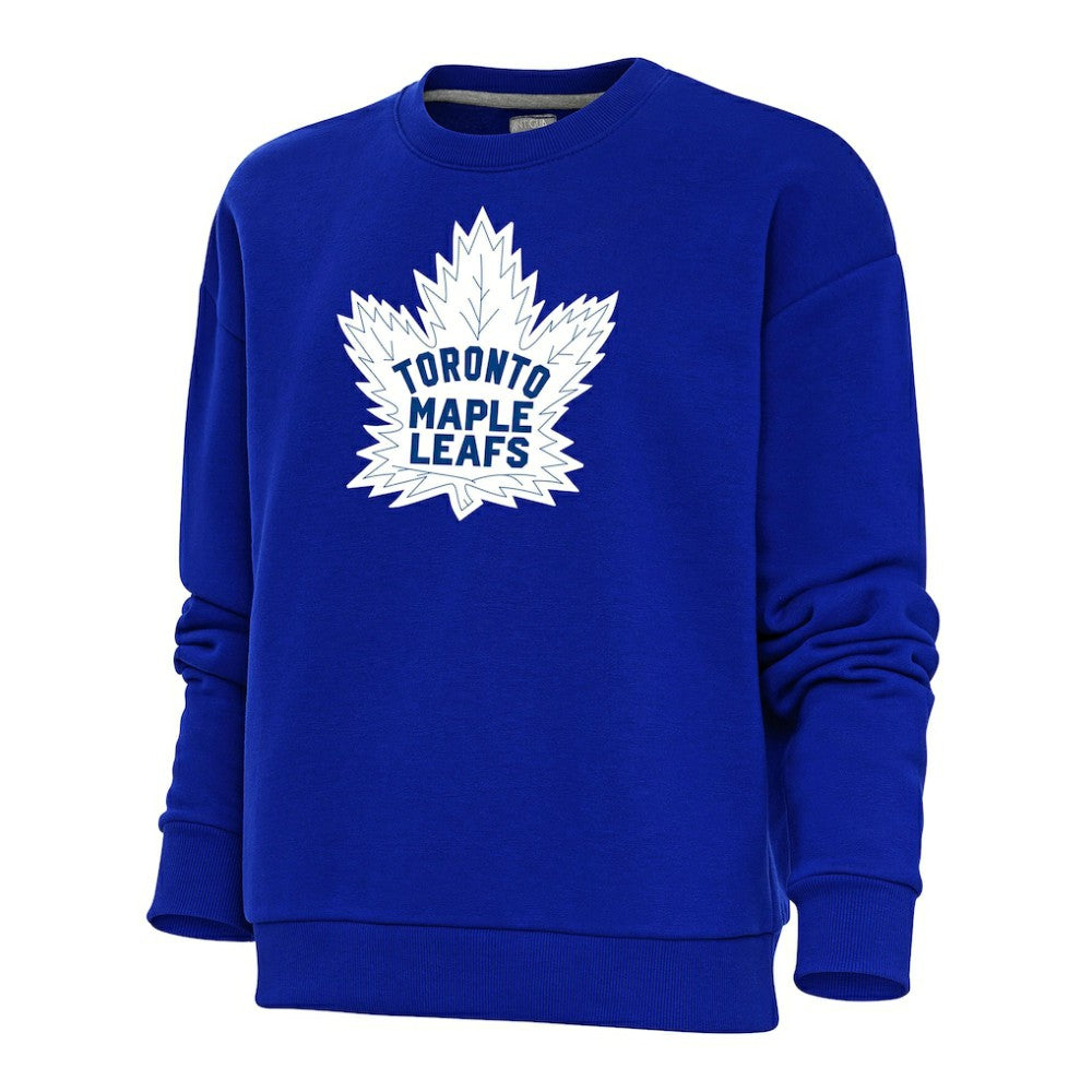 Toronto Maple Leafs Antigua Women's Special Edition 2.0 Victory Crewneck Pullover Sweatshirt - Royal - NHL