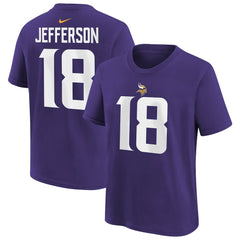 Justin Jefferson Minnesota Vikings Youth Player Name & Number T-Shirt Purple | Nike for Sale