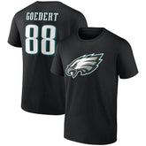Dallas Goedert Philadelphia Eagles Icon Player Name & Number T-Shirt Black | NFL
