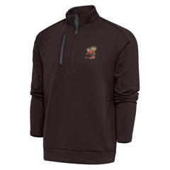 Cleveland Browns Antigua Team Logo Generation Quarter-Zip Pullover Jacket Brown | NFL