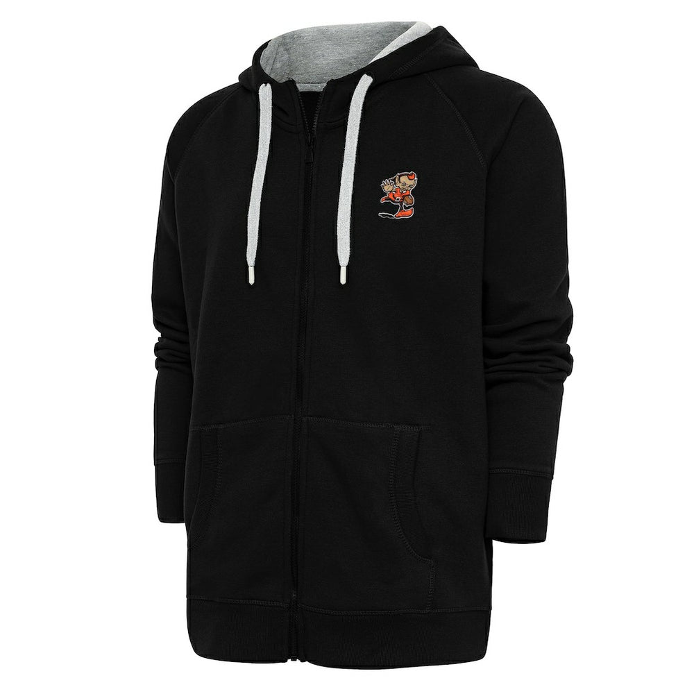 Cleveland Browns Antigua Team Logo Victory Full-Zip Hoodie Black | NFL