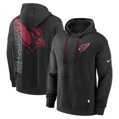 Arizona Cardinals Layered Logo Statement Pullover Hoodie Black | Nike for Sale