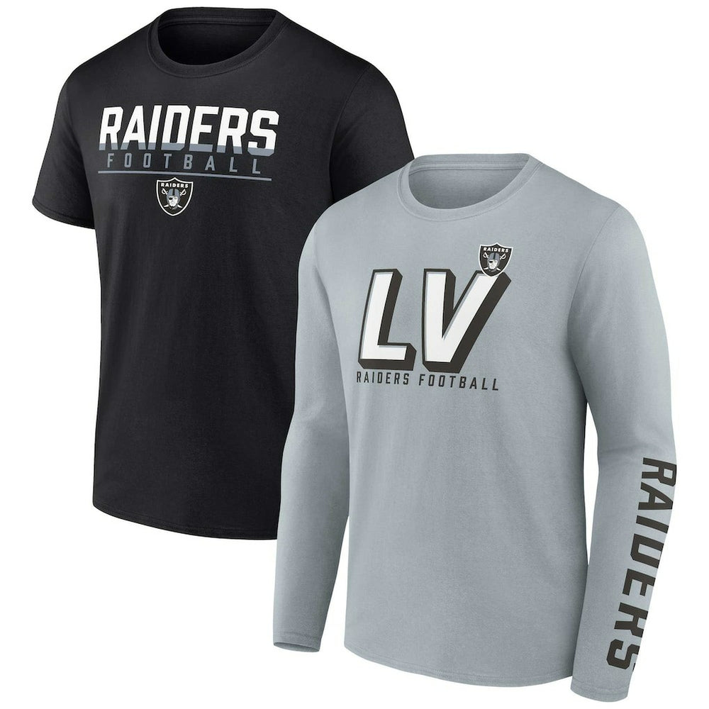 Las Vegas Raiders Two-Pack T-Shirt Combo Set Silver/Black | Fanatics