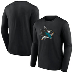 San Jose Sharks Primary Logo Team Long Sleeve T-Shirt - Black - NHL