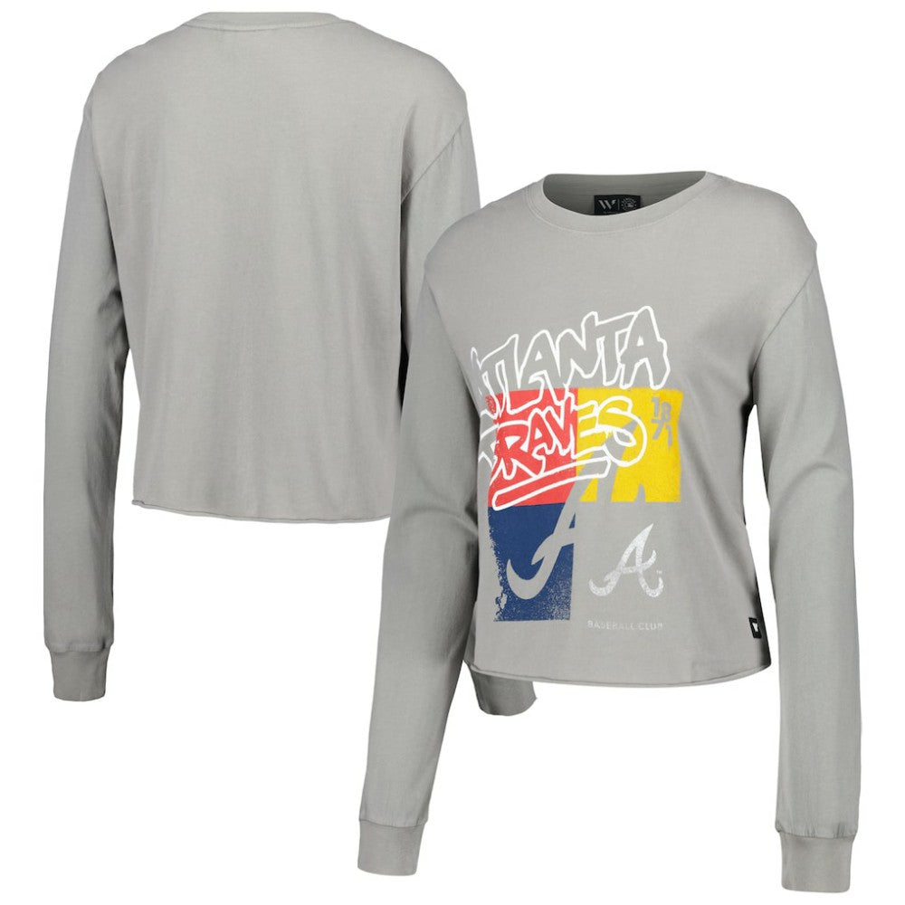 Atlanta Braves The Wild Collective Women's Cropped Long Sleeve T-Shirt - MLB