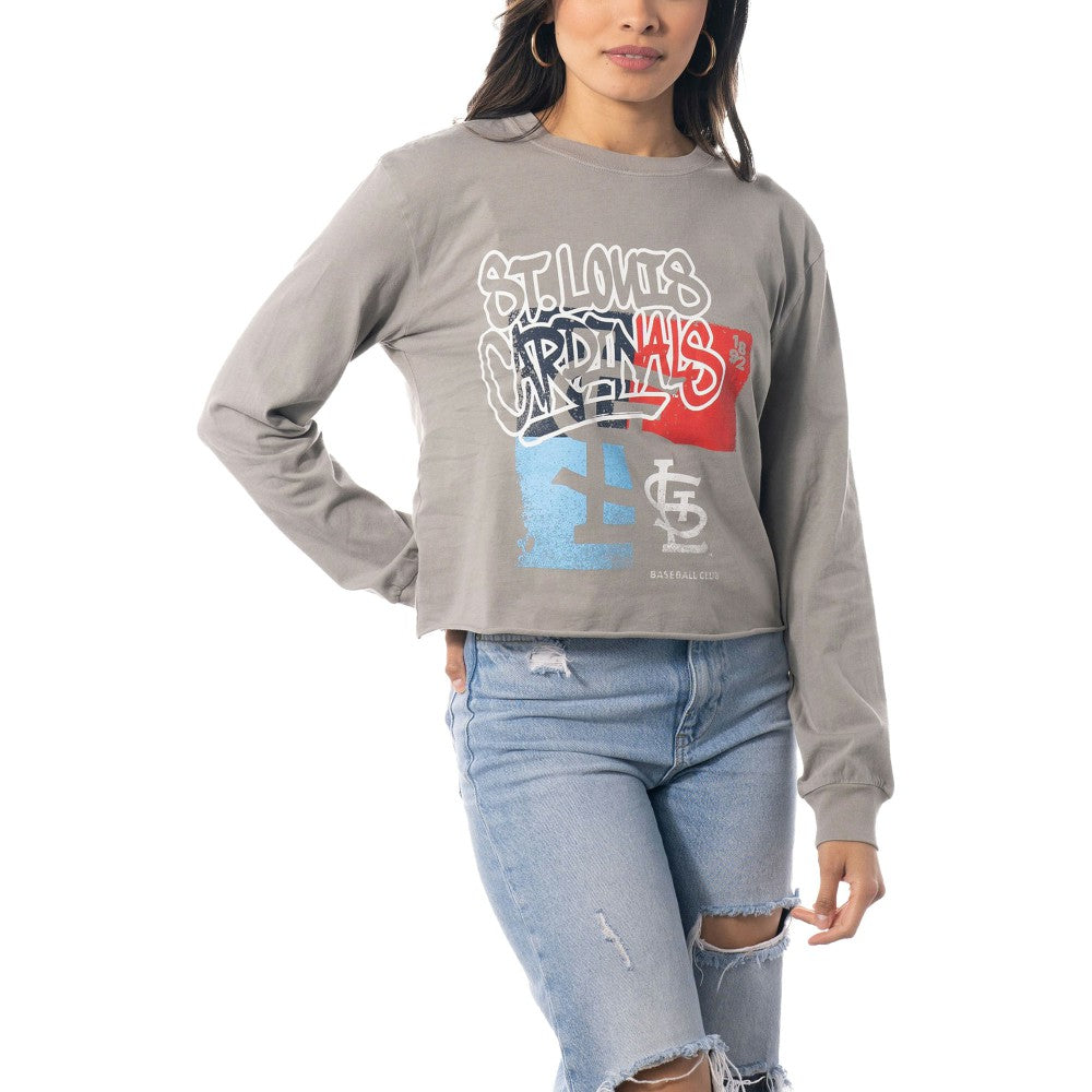 St. Louis Cardinals The Wild Collective Women's Cropped Long Sleeve T-Shirt - MLB