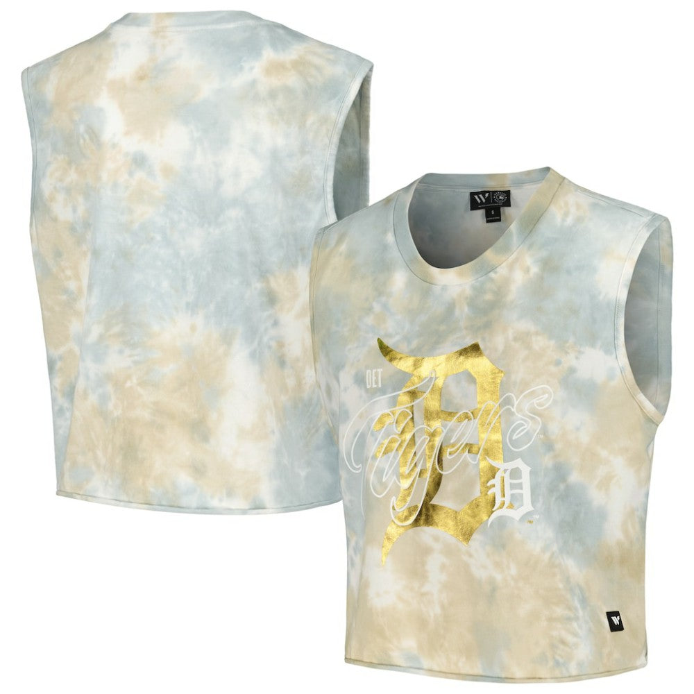 Detroit Tigers The Wild Collective Women's Washed Muscle Tank Top - MLB