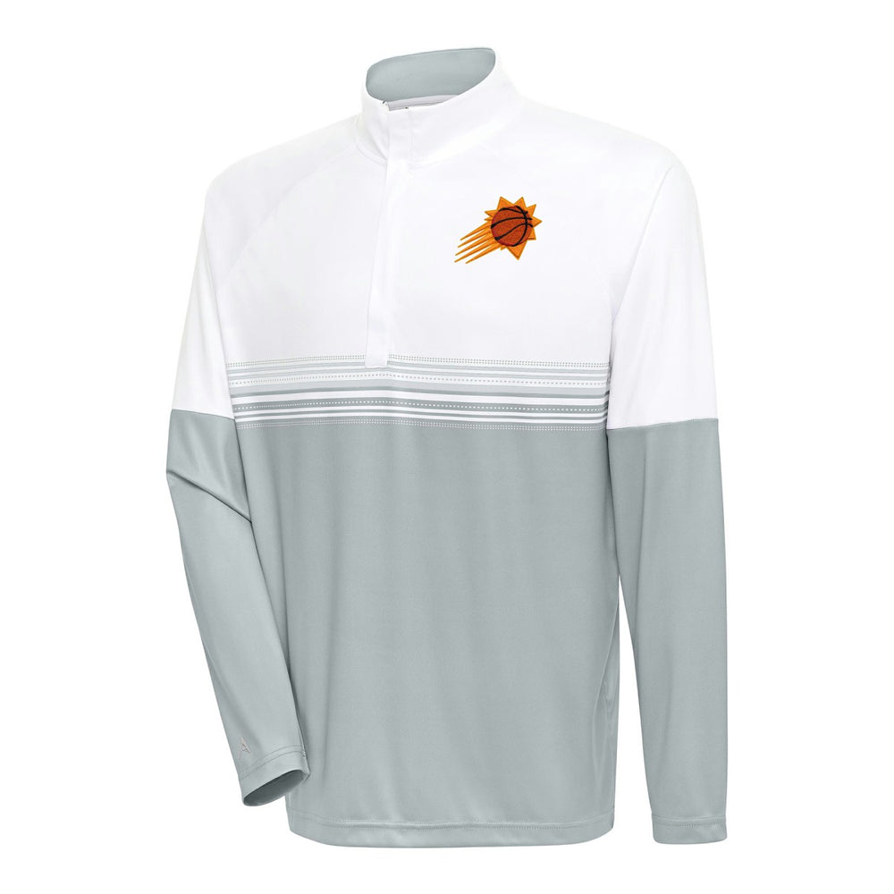 Phoenix Suns Antigua Bender Quarter-Zip Pullover Top White/Gray - NBA