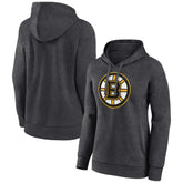 Boston Bruins Women's Primary Logo Pullover Hoodie - Charcoal - NHL