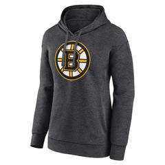 Boston Bruins Women's Primary Logo Pullover Hoodie - Charcoal - NHL