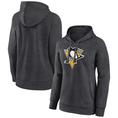 Pittsburgh Penguins Women's Primary Logo Pullover Hoodie - Charcoal - NHL