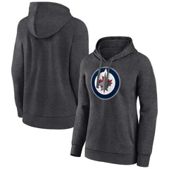 Winnipeg Jets Women's Primary Logo Pullover Hoodie - Charcoal - NHL