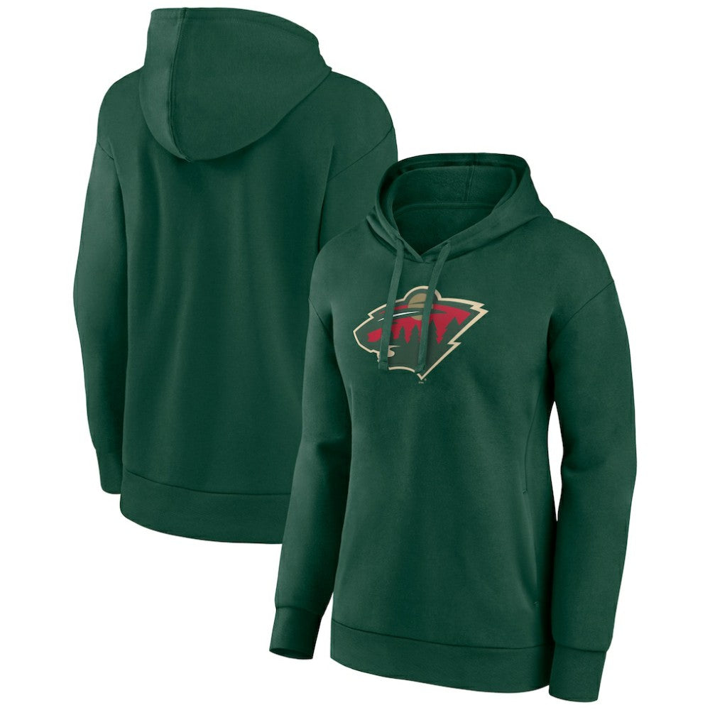 Minnesota Wild Women's Primary Logo Pullover Hoodie - Green - NHL