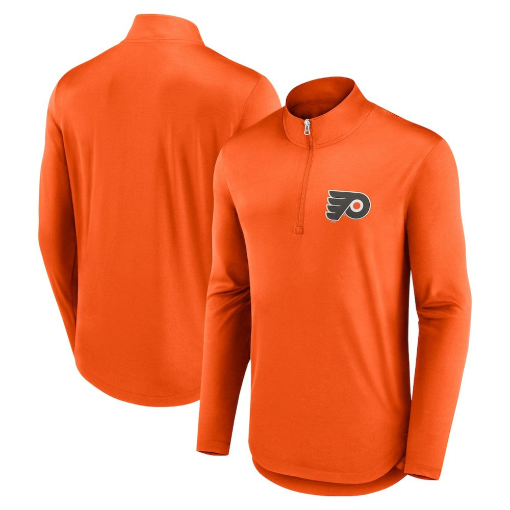 Philadelphia Flyers Fanatics Mock Neck Quarter-Zip Top - Orange - NHL