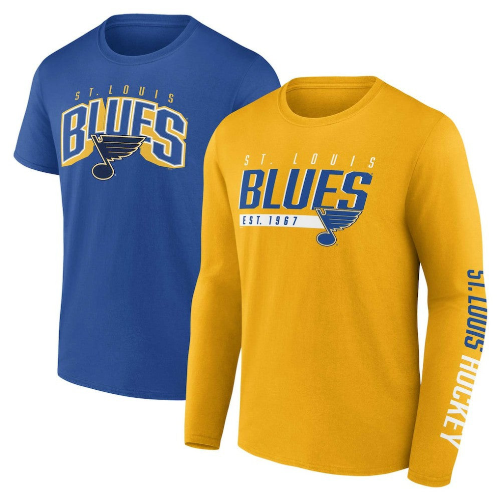 St. Louis Blues Fanatics Bottle Rocket T-Shirt Combo Pack - Gold/Blue - NHL