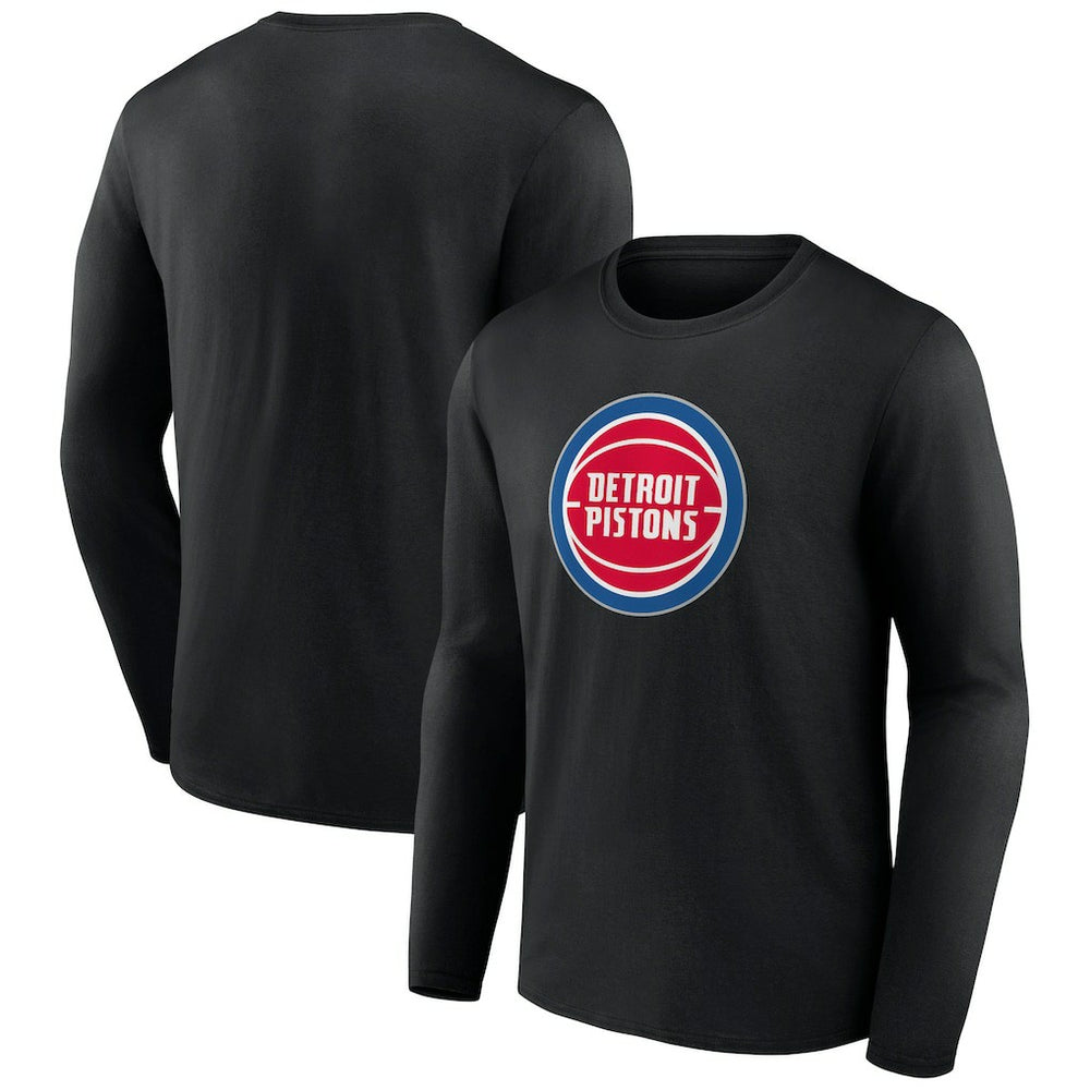 Detroit Pistons Primary Team Logo Long Sleeve T-Shirt Black - NBA